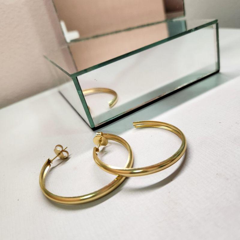 BRINCO OURO ARGOLA GRANDE ABAULADA