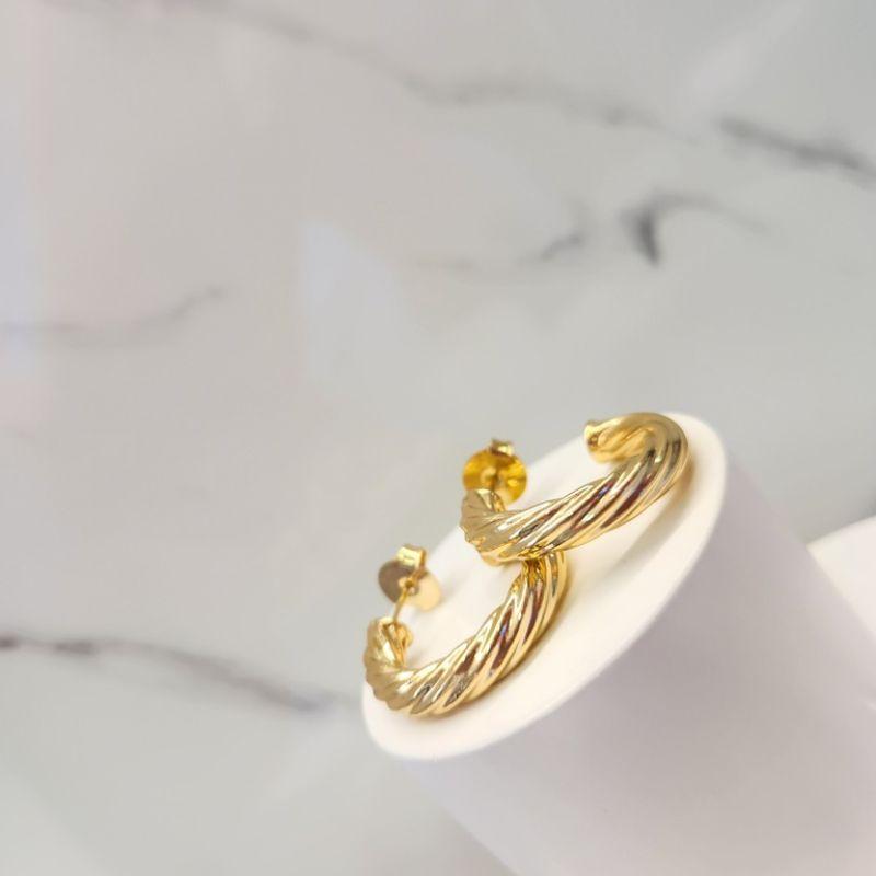 BRINCO OURO ARGOLA GROSSA TORCIDA