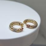 BRINCO OURO ARGOLA TUBO COLOR P	