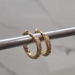 BRINCO OURO ARGOLA TUBO  CRISTAL M	