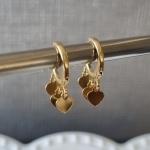 BRINCO OURO ARGOLINHA PING CORAÇÕES