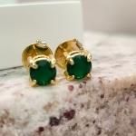 BRINCO OURO CIRCULO P ESMERALDA