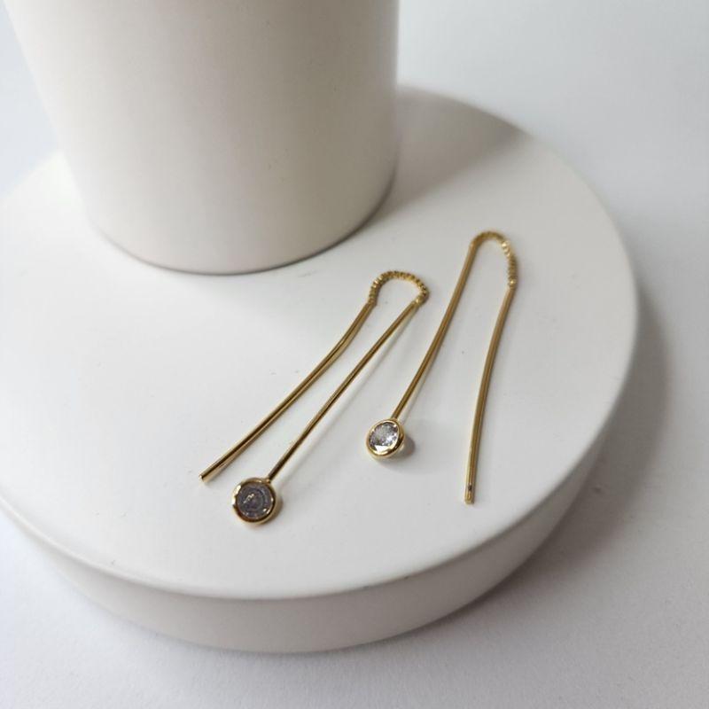 BRINCO OURO DUAS PONTAS LUZ