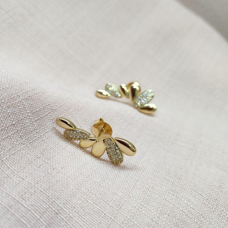 BRINCO OURO EAR CUFF GOTA LISA E ZIRC