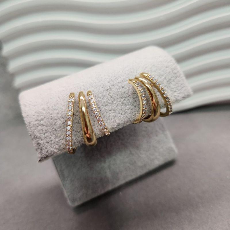 BRINCO OURO EAR HOOK GARRA LISA ZIR