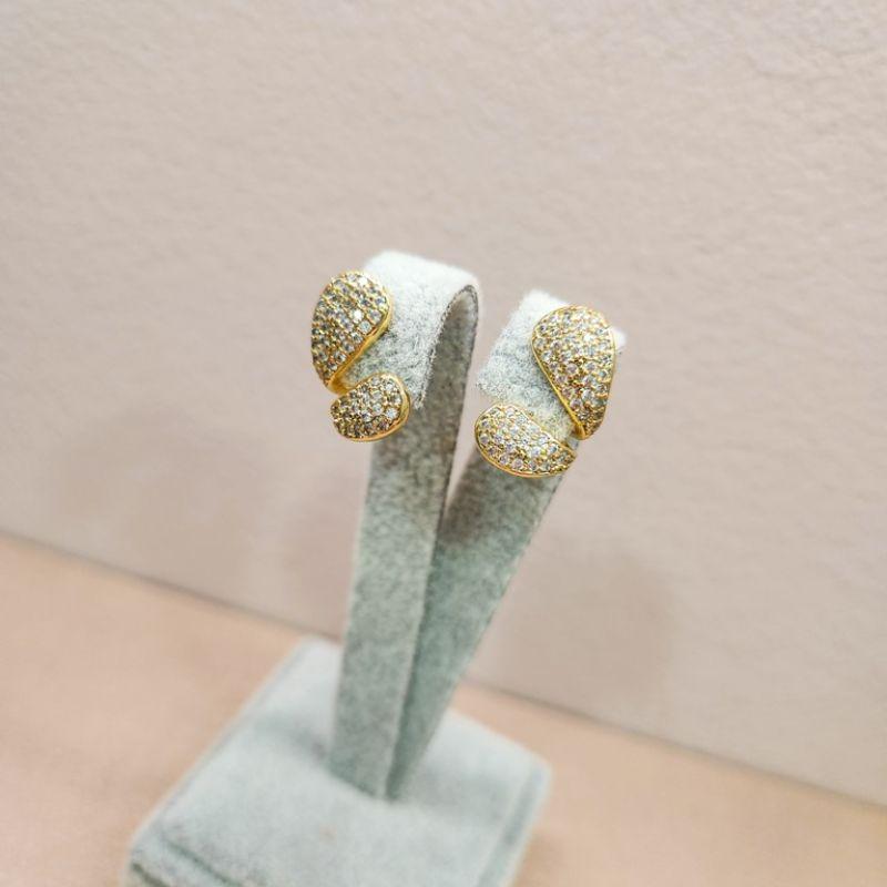 BRINCO OURO EAR HOOK GOTAS ZIRC