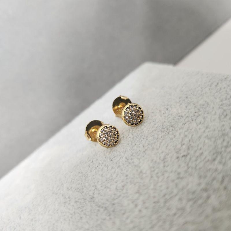 BRINCO OURO ESFERA ZIRC M