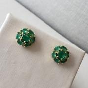 BRINCO OURO FLOR ESMERALDA G