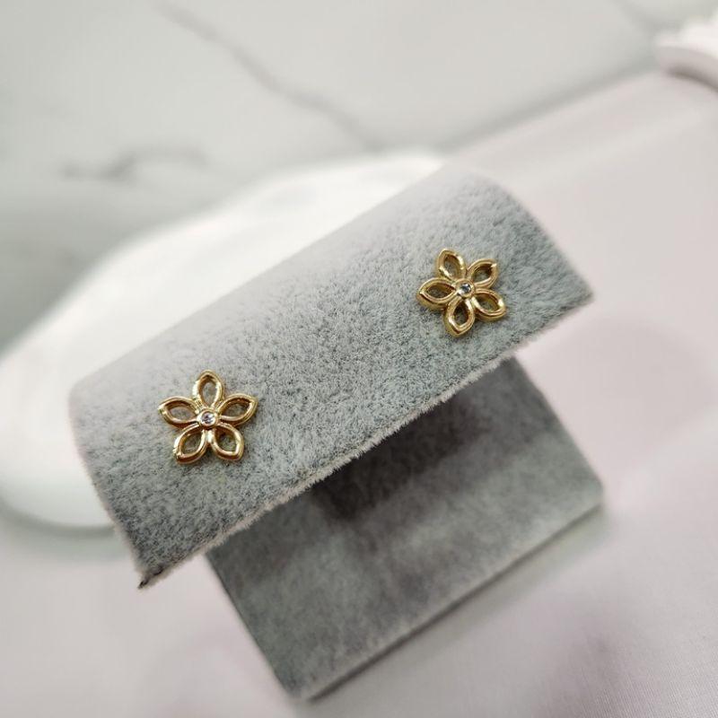 BRINCO OURO FLOR VAZADA