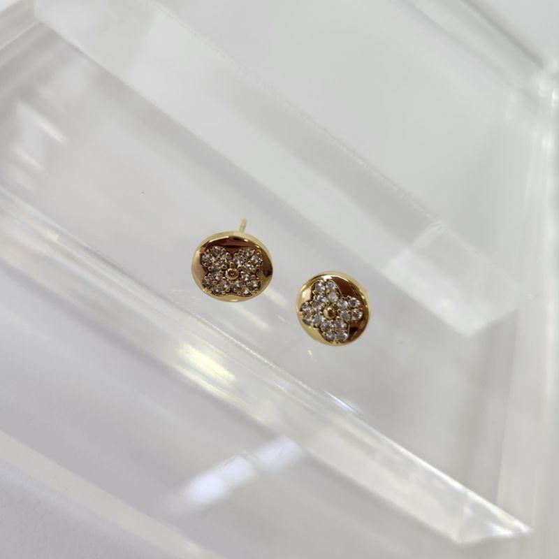 BRINCO OURO FLOR ZIR M