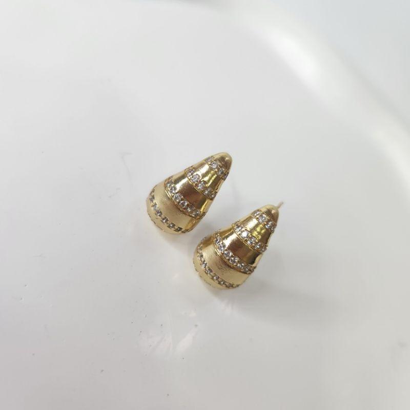 BRINCO OURO GOTA LISTRA Z