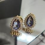 BRINCO OURO GOTA Z TANZANITA
