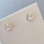 BRINCO OURO GOTINHA CRISTAL 