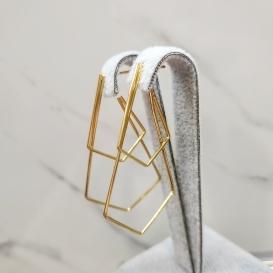 BRINCO OURO LOSANGO CAMADAS