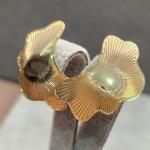 BRINCO OURO MEIA FLOR