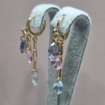 BRINCO OURO TRANQ GOTA COLOR