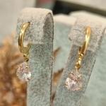 BRINCO OURO TRANQUETA GOTA BRANCA	BO2269