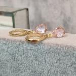 BRINCO OURO TRANQUETA GOTA ROSA	