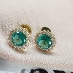 BRINCO OURO Z CIRC TURMALINA