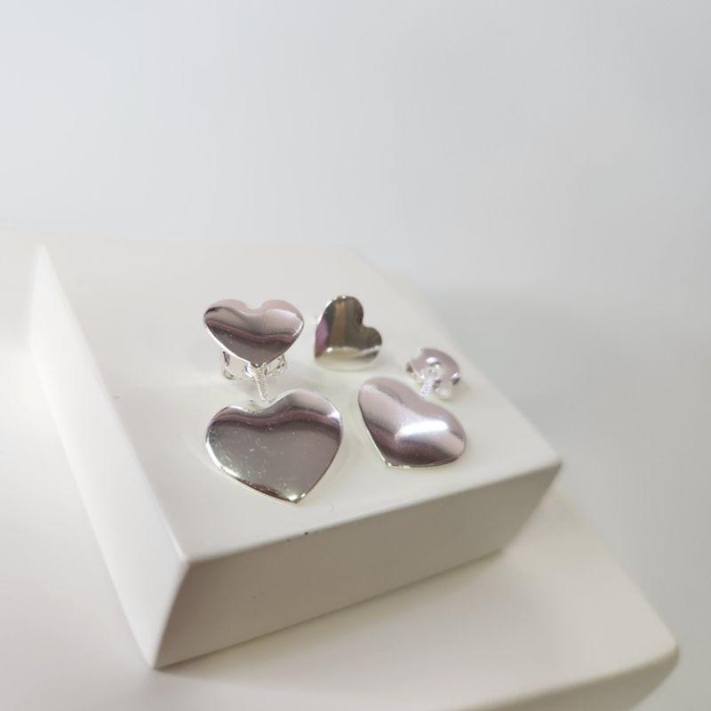 BRINCO PRATA 2 EM 1 CORAÇÃO