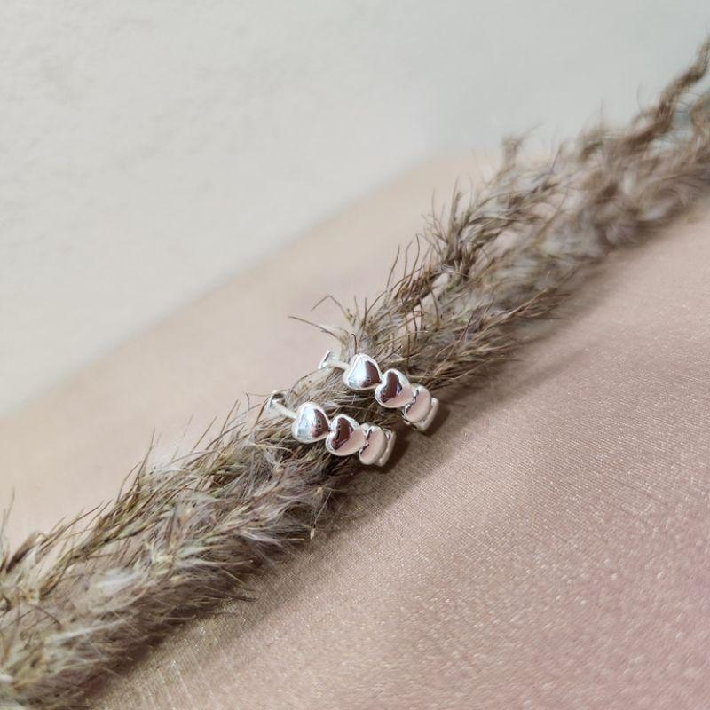 BRINCO PRATA ARGOLA CORAÇÕES M