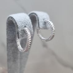 BRINCO PRATA ARGOLA DIAMANTADA P	