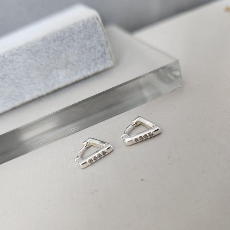 BRINCO PRATA ARGOLA DIAMANTE ZIRC P