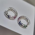 BRINCO PRATA ARGOLA TUBO COLOR P	