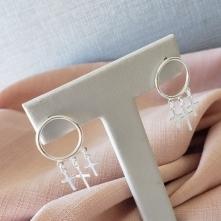 BRINCO PRATA CIRCULO 3 CRUZ