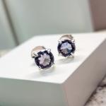 BRINCO PRATA CIRCULO M TANZANITA