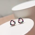 BRINCO PRATA CORAÇÃO COLOR