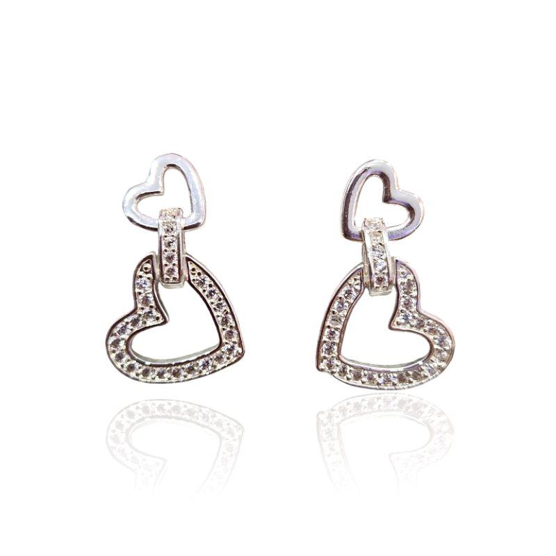 BRINCO PRATA DOIS CORAÇÕES