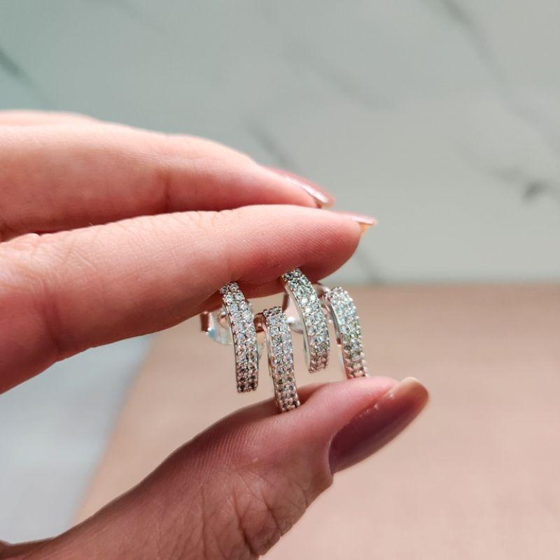 BRINCO PRATA DOIS FIOS ZIRC