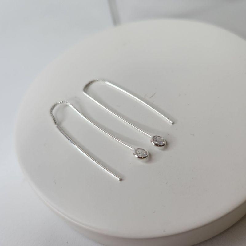 BRINCO PRATA DUAS PONTAS LUZ