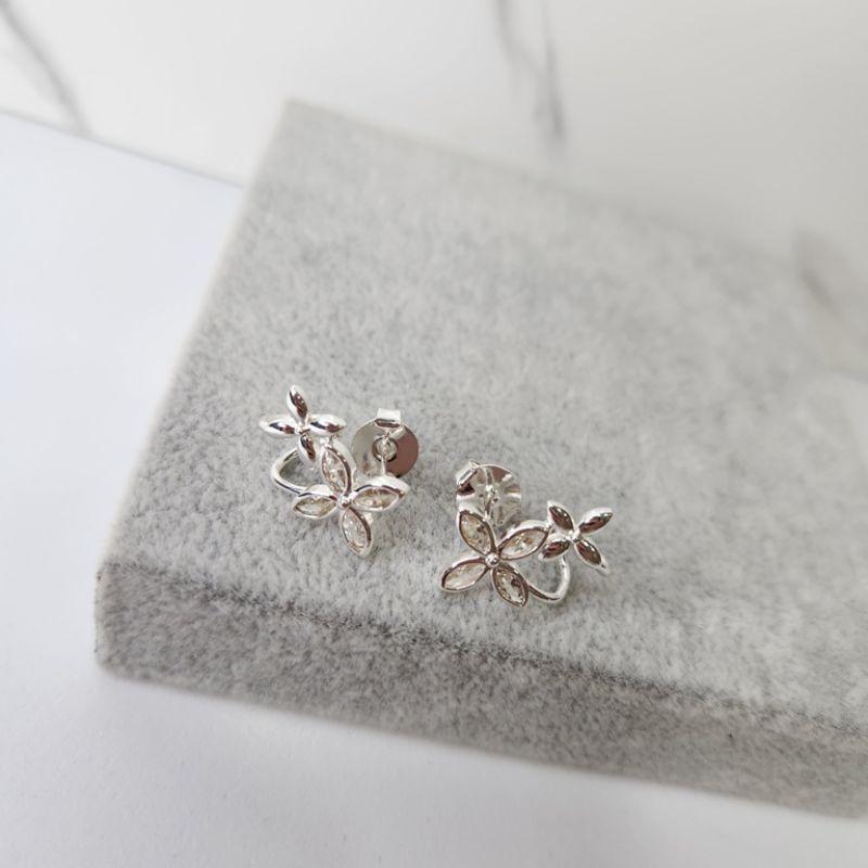 BRINCO PRATA EAR HOOK FLORES