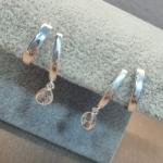 BRINCO PRATA EAR HOOK GOTA CRISTAL	BP2464