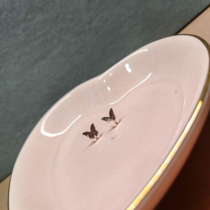 BRINCO PRATA MINI BORBOLETA ORIGAMI