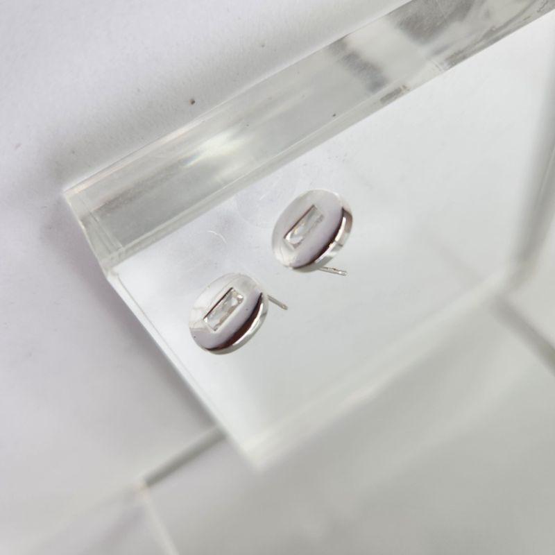 BRINCO PRATA OVAL CRISTAL RETANG