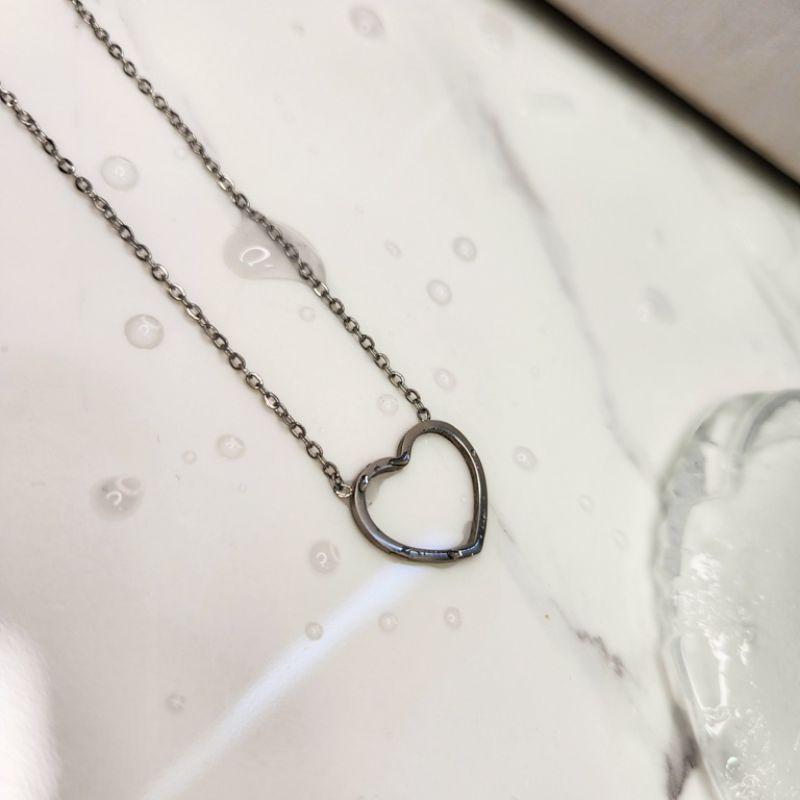 COLAR AÇO CORAÇÃO VAZADO