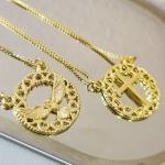 COLAR ESCAPULÁRIO OURO DIV CRUZ