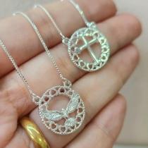 COLAR ESCAPULÁRIO PRATA DIVINO CRUZ