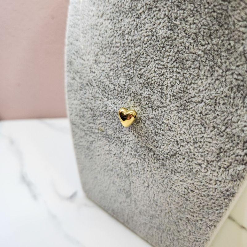 COLAR INVISÍVEL CORAÇ LISO OURO