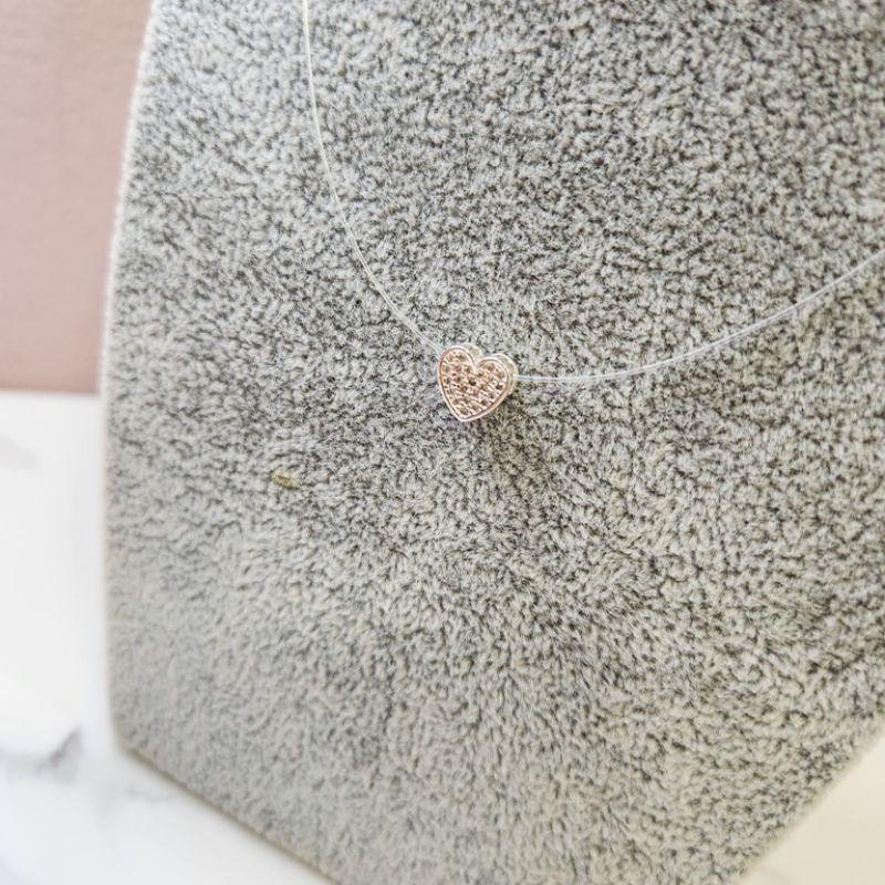 COLAR INVISÍVEL CORAÇ PRATA