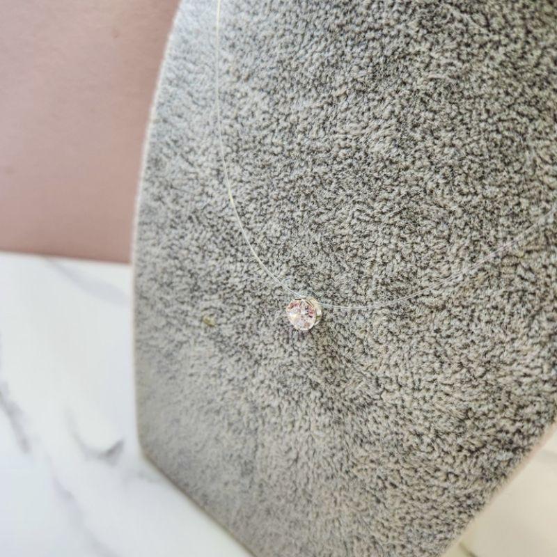 COLAR INVISÍVEL PONTO DE LUZ PRATA