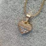 COLAR OURO CORAÇÃO MEIO ZIRC