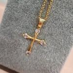 COLAR OURO CRUZ 3 PONTOS DE LUZ