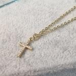 COLAR OURO CRUZ ZIRC	