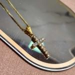 COLAR OURO CRUZ ZIRC CRAV