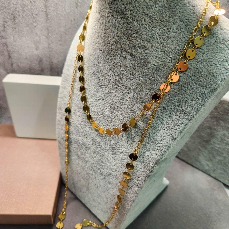 COLAR OURO DUPLO DISCOS