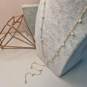 COLAR OURO GRAVATA PÉROLAS PING